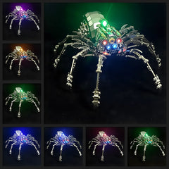 The Cyberpunk Spider King Plus model with its multi-color RGB LED lights illuminated in a dark setting.