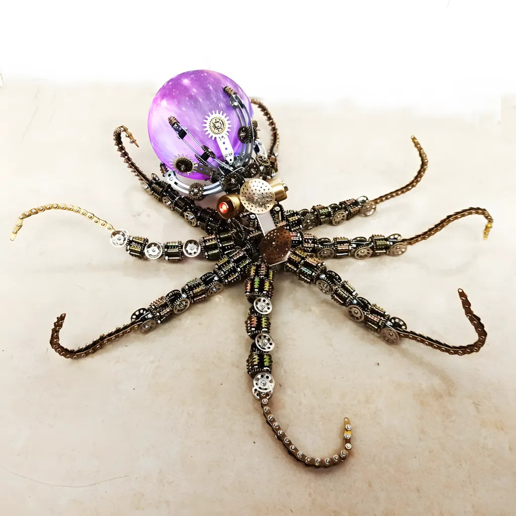 The Mechanical Octopus 'The Kraken' model featuring the luminous purple 'Nebula' orb and intricate, chain-link tentacles